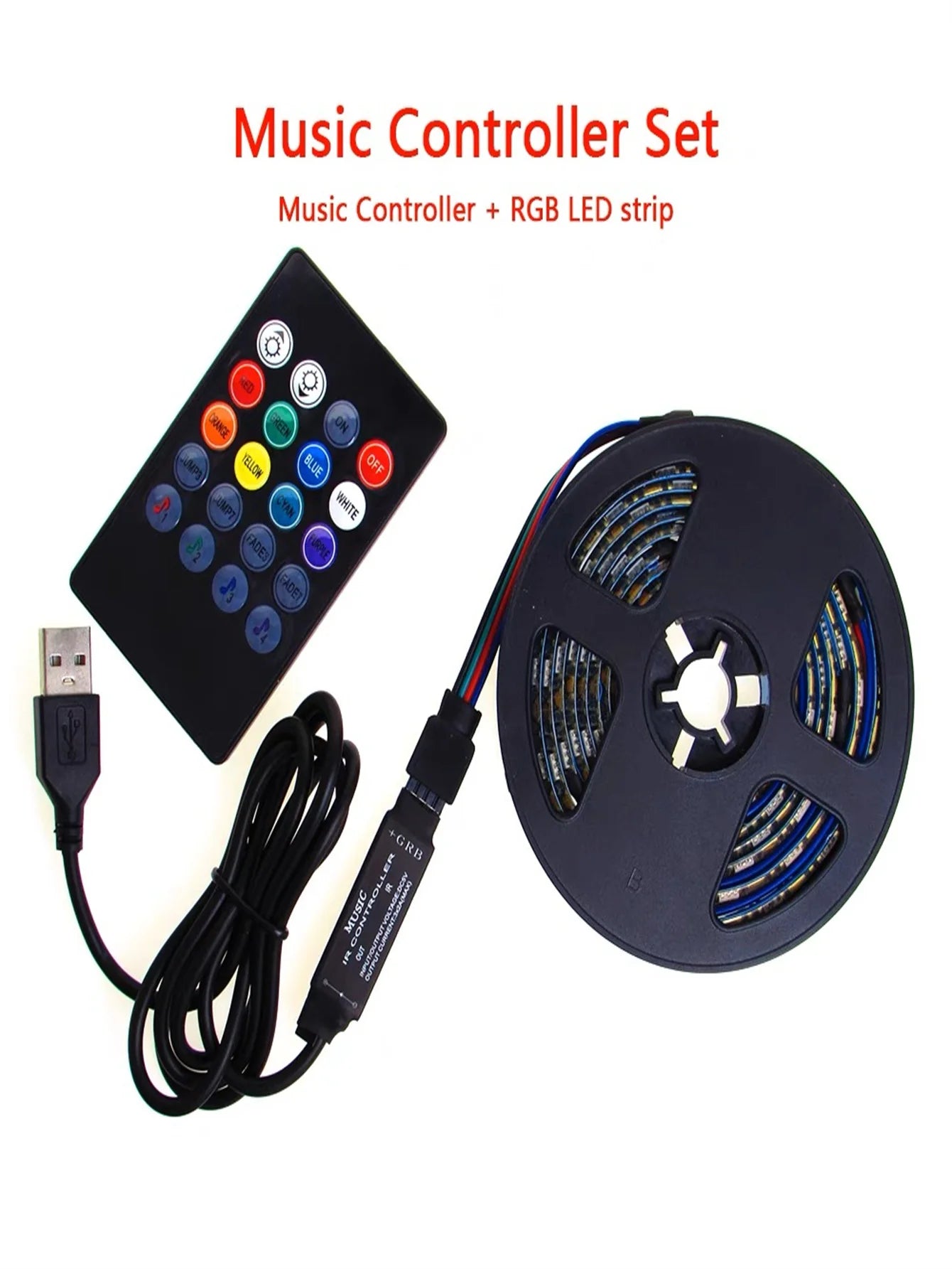 Fita Led RGB  - Rolo de 5m Com Controle