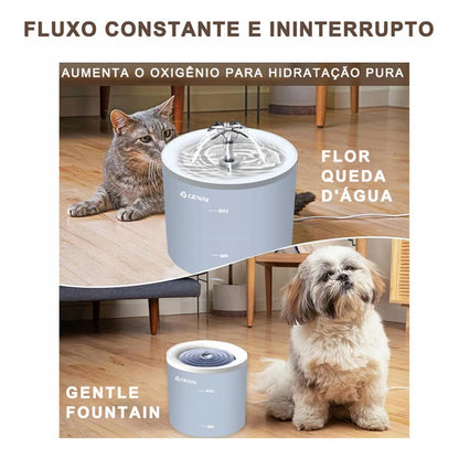 Fonte de Água Automática 1.6L para Gatos e Cães com Sensor