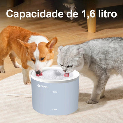 Fonte de Água Automática 1.6L para Gatos e Cães com Sensor