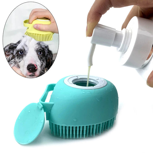 Escova de Banho de Silicone para Animais de Estimação