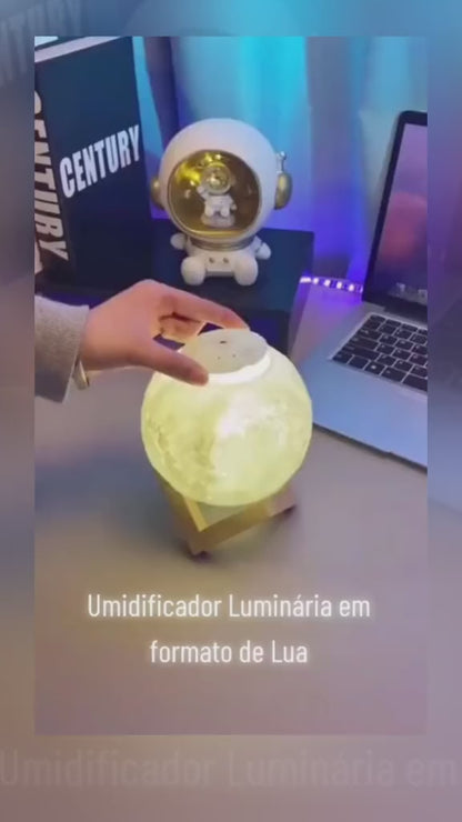 Luminária Umidificador Aromatizador Lua 3D com Luzes LED